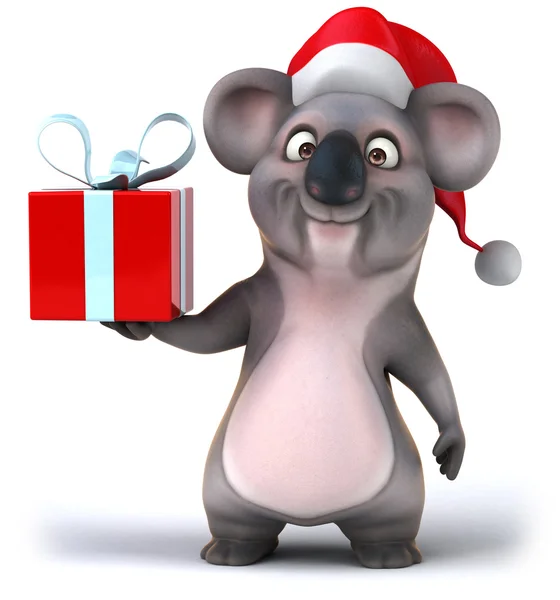 Koala mit Geschenk — Stockfoto