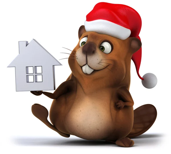 Beaver with house — Stock Photo, Image