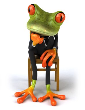 takım elbise içinde kurbağa