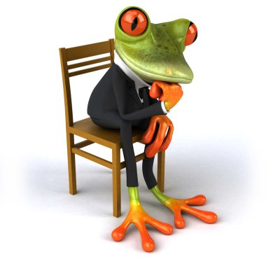 takım elbise içinde kurbağa