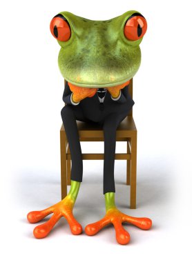 takım elbise içinde kurbağa