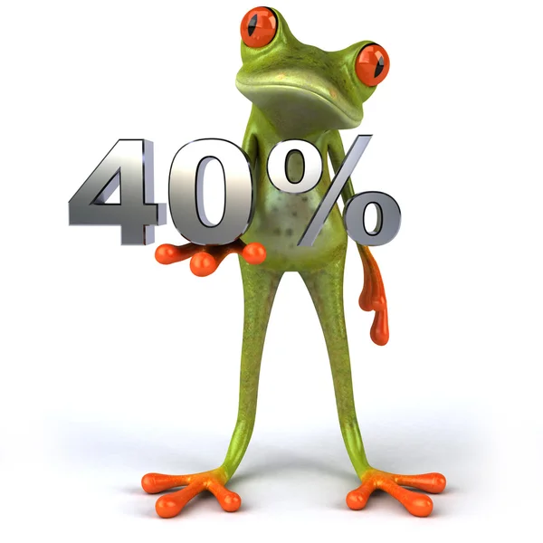 40 퍼센트와 개구리 — 스톡 사진