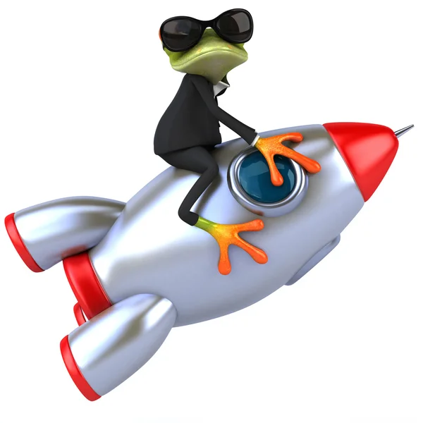 Лягушка с ракетой — стоковое фото