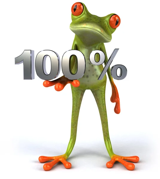 Frog with 100 percents — Stock Photo, Image