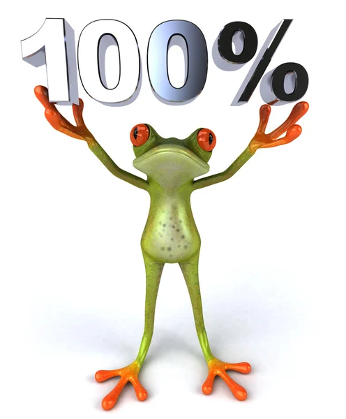 Frog with 100 percents — Stock Photo, Image