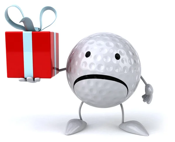 Pelota de golf con regalo — Foto de Stock