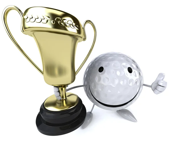 Bola de golfe com copo — Fotografia de Stock