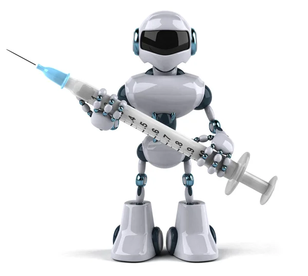 Robot med spruta — Stockfoto