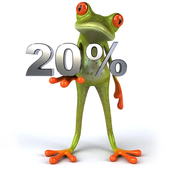 Frog with 20 percents — Stock Photo, Image