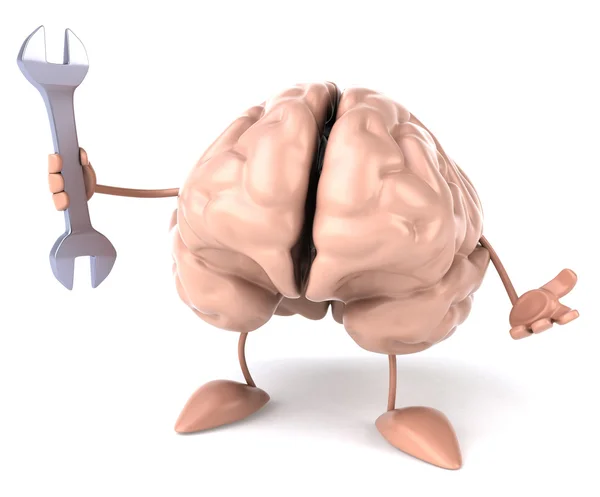 Gehirn mit Schraubenschlüssel — Stockfoto