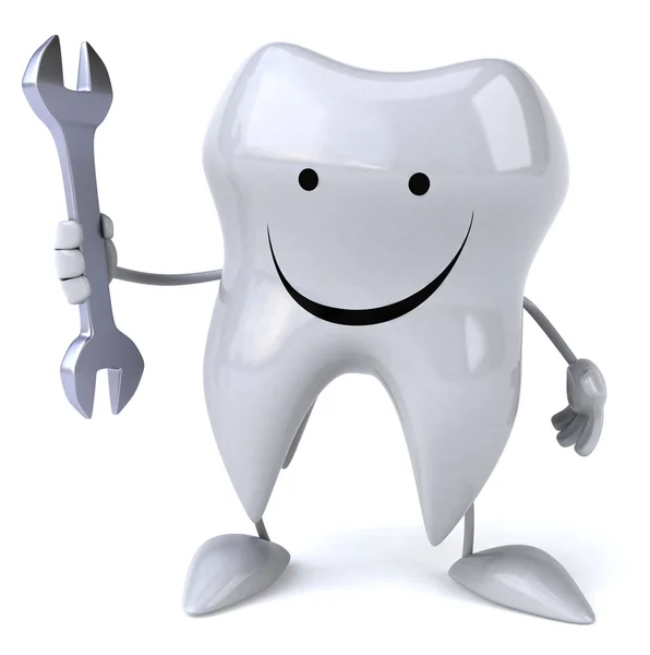 Tooth with wrench — Stock Photo, Image