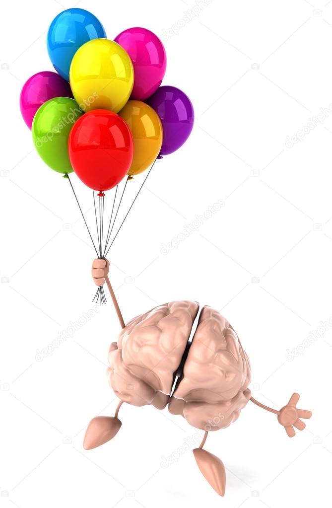 Brain with balloons