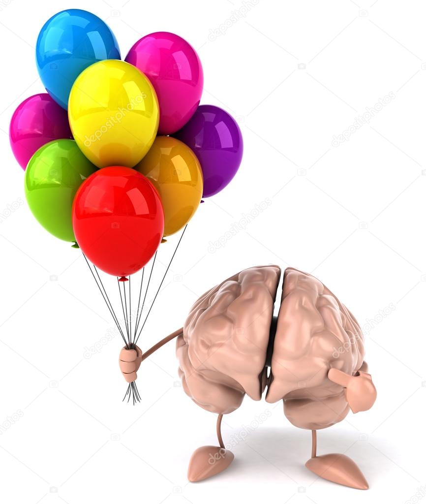 Brain with balloons