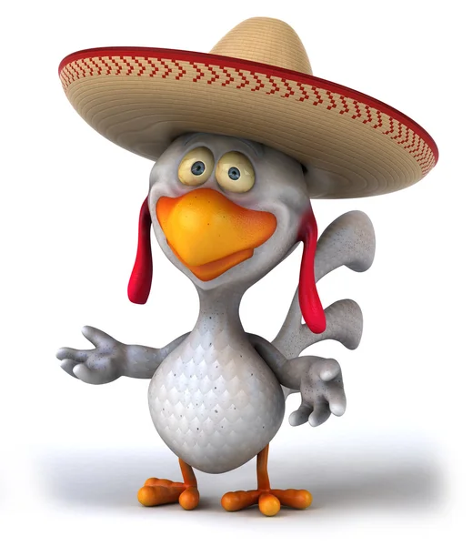 Chicken in sombrero — Stock Photo, Image