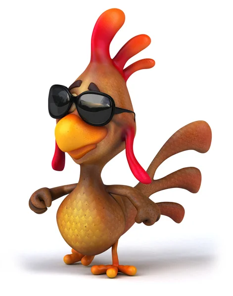 Курица в солнечных очках — стоковое фото