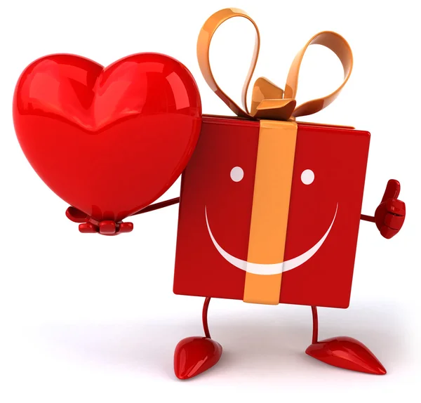 Gift with heart — Stock Photo, Image