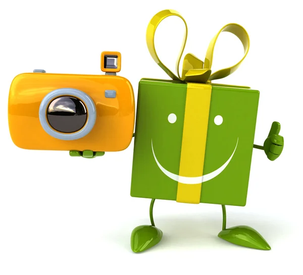 Gift with camera — Stock Photo, Image