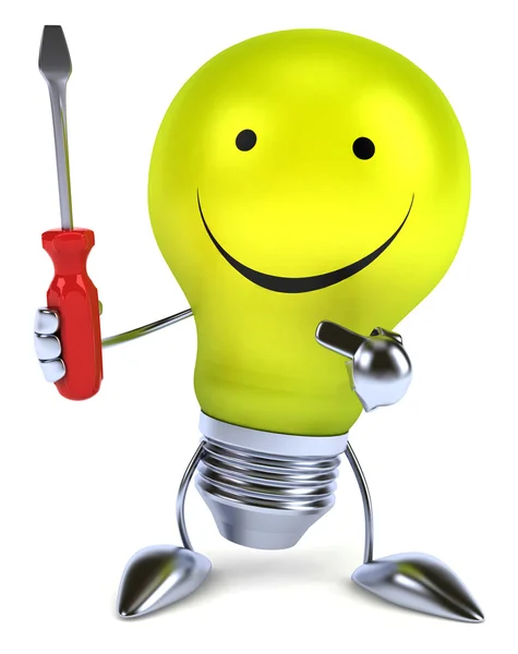 Light bulb with screwdriver — Stock Photo, Image