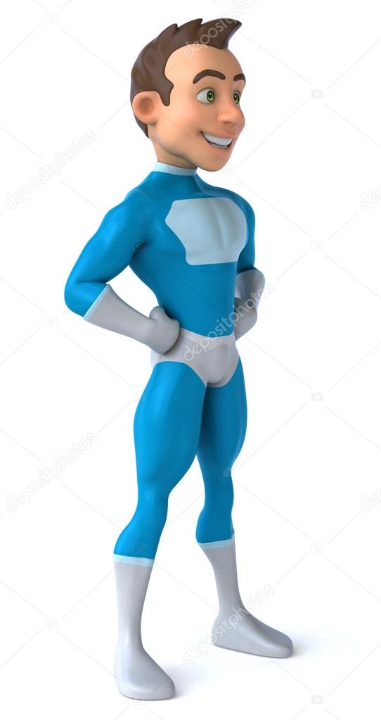 Superhero in blue