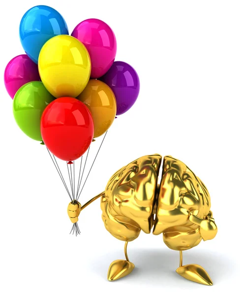 大脑与气球 — 图库照片