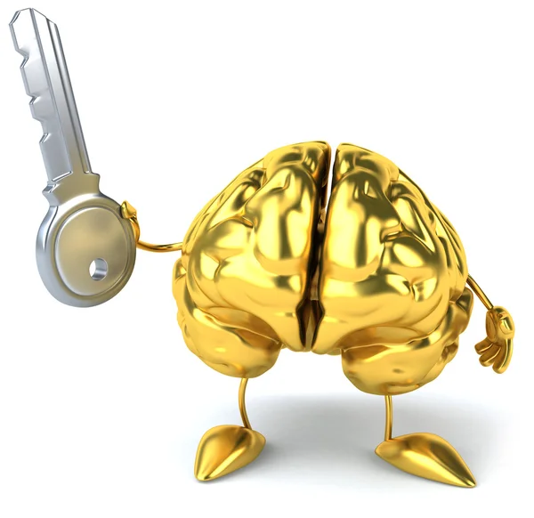 Brain with key — Stock Photo, Image