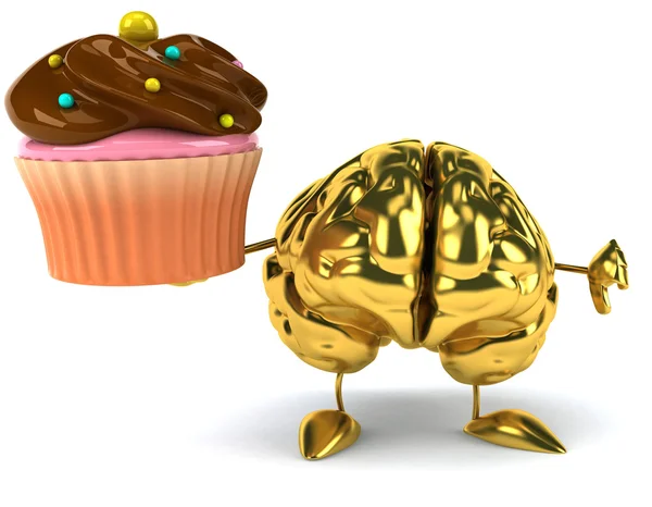 Hersenen met cupcake — Stockfoto