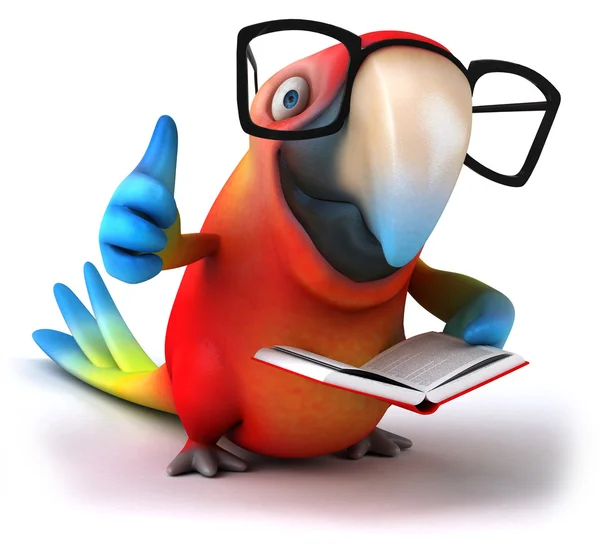 Parrot with book — Stock Photo, Image