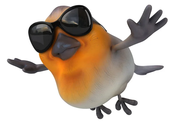 Robin  with sunglasses — Stock Photo, Image