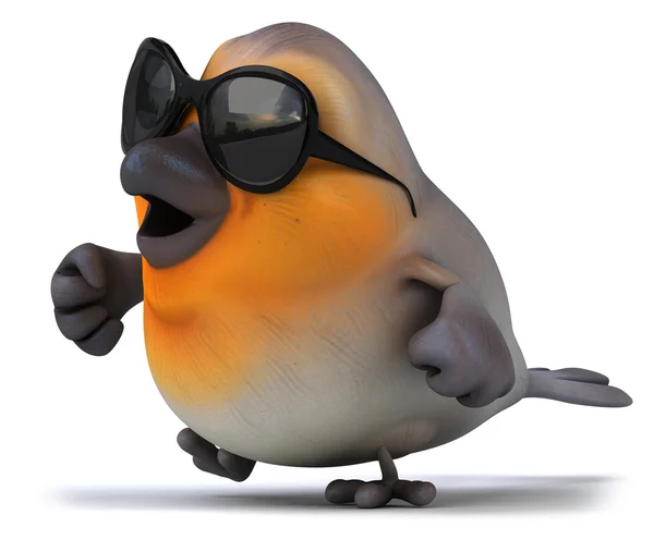 Robin  with sunglasses — Stock Photo, Image