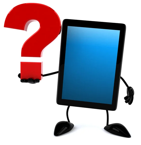 Tablet with question sign — Stock Photo, Image