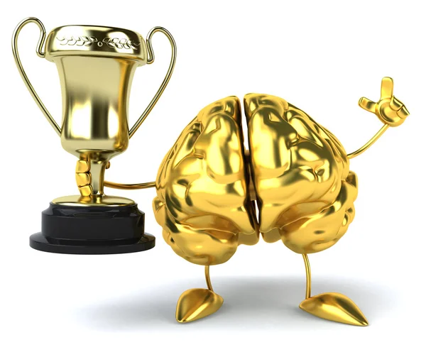 Hjärna med golden cup — Stockfoto