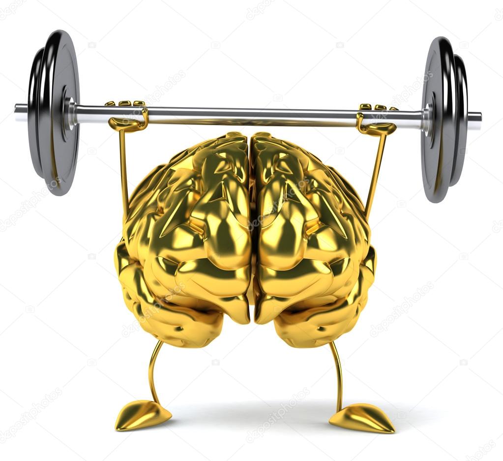 Gold brain barbell