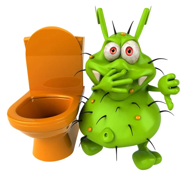 Germ with toilet — Stock Photo, Image