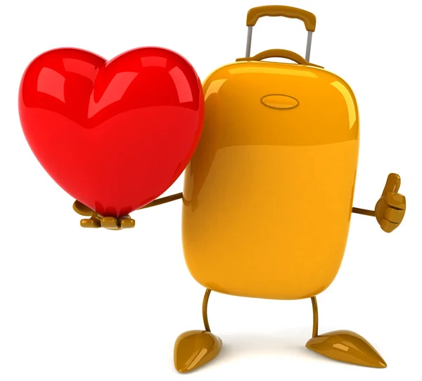 Valigia con cuore — Foto Stock
