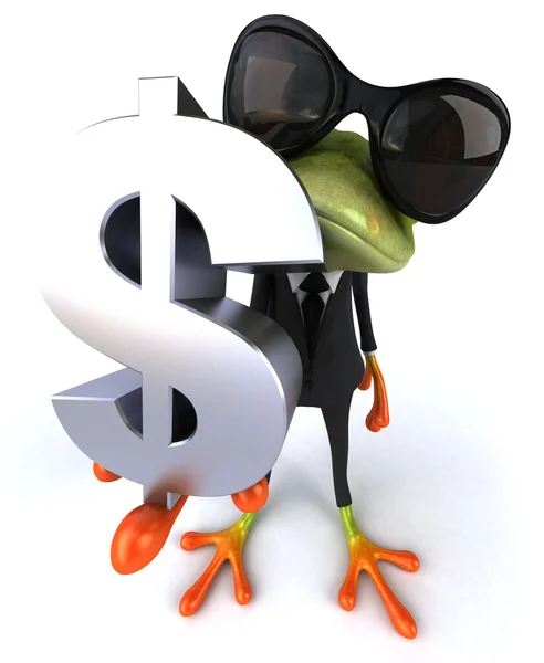 Frog with dollar sign — Stock Photo, Image