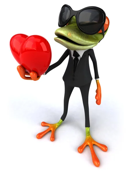 Grenouille avec coeur — Photo