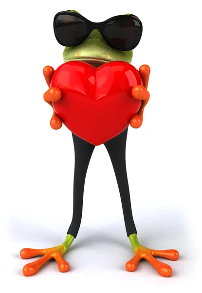 Лягушка с сердцем — стоковое фото