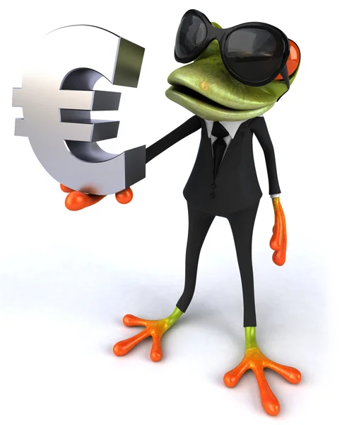 Frog with euro sign — Stock Photo, Image