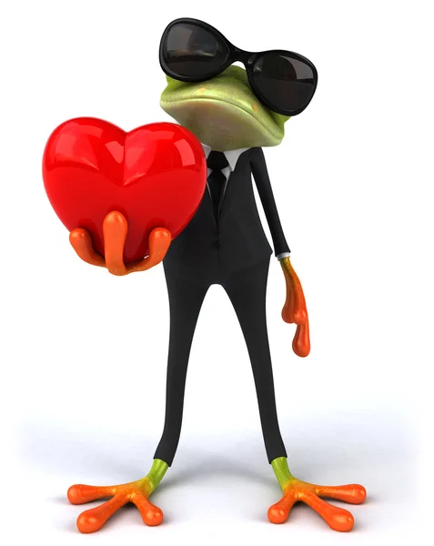 Frog with heart — Stock Photo, Image