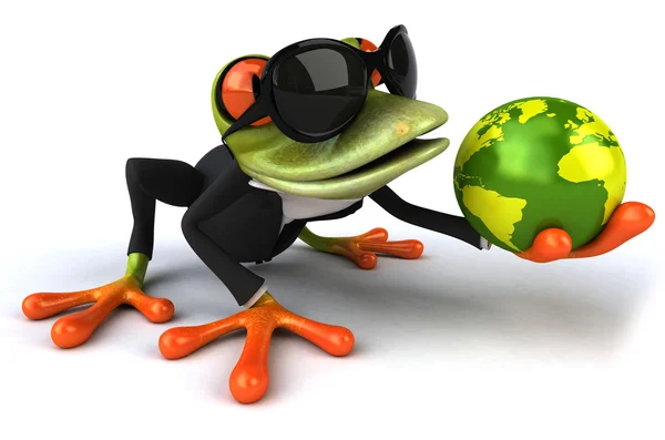 Frog with Globe — Stock Photo, Image