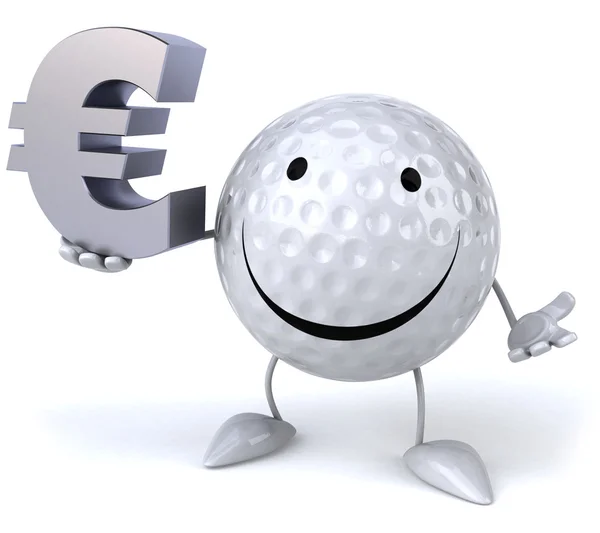 Golf ball with euro sign — Stock Photo, Image