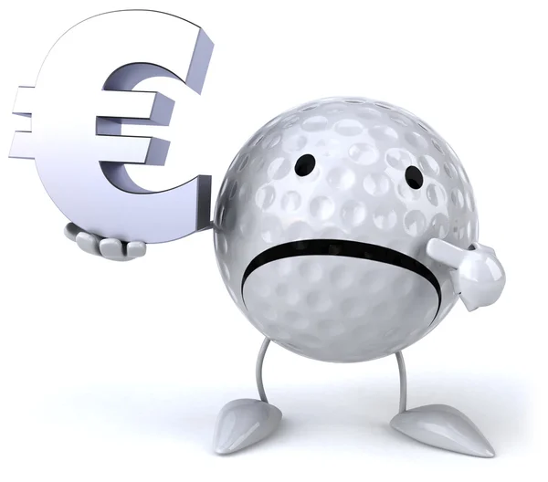 Bola de golfe com sinal de euro — Fotografia de Stock