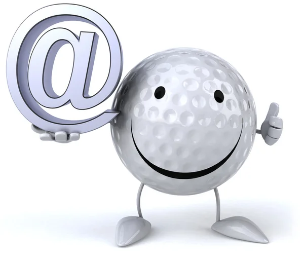 Pelota de golf con correo electrónico — Foto de Stock