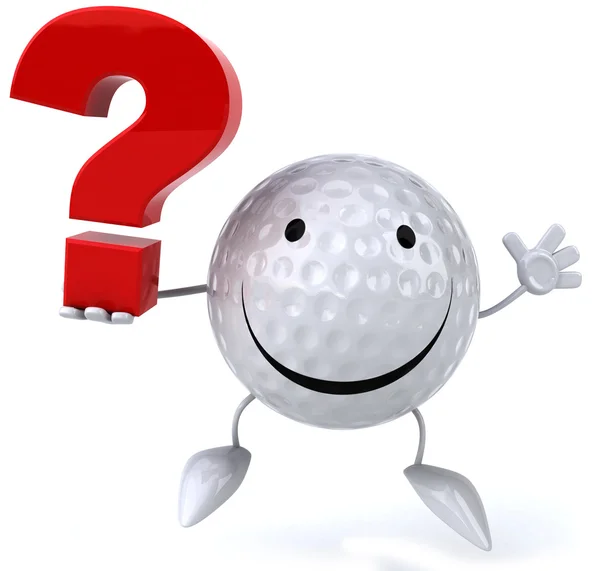 Bola de golfe com pergunta — Fotografia de Stock