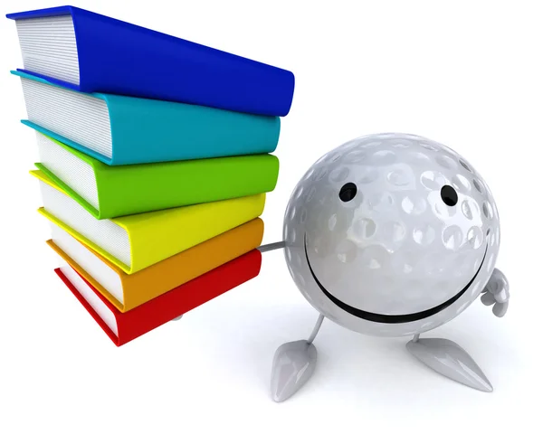 Palla da golf con libri — Foto Stock