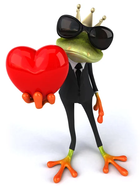 Frog with heart Stock Image