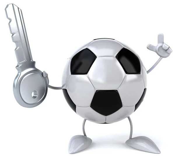 Pallone da calcio con chiave — Foto Stock