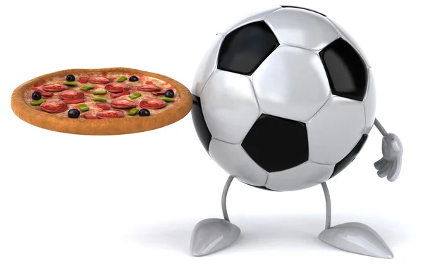 Ballon de football avec pizza — Photo