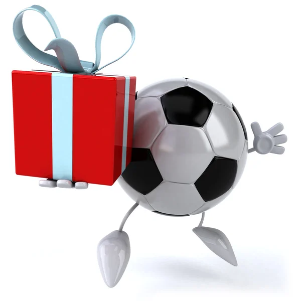 Piłka nożna piłka z prezentem — Zdjęcie stockowe