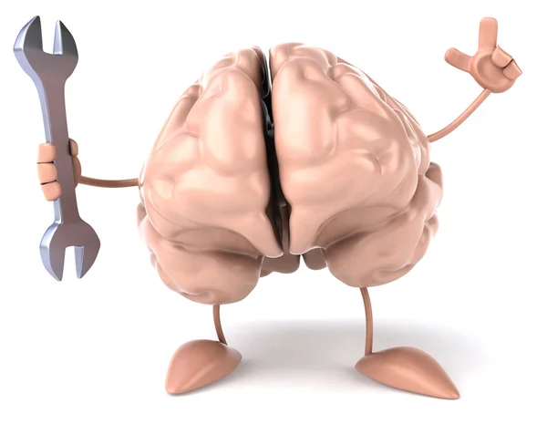 Brain with wrench — Stock Photo, Image